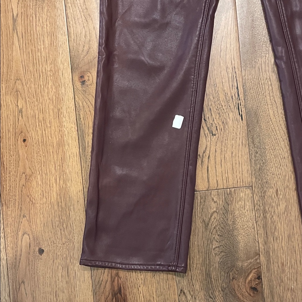 GOOD AMERICAN Red Faux Leather Pants, 10/30 - Picture 5 of 11
